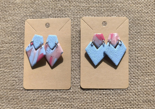 Boucles d'oreilles en argile polymère Funky Spring  Sakura modèle Victoria