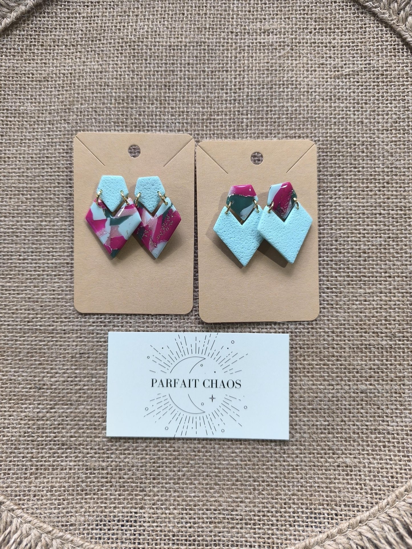 Boucles d'oreilles en argile polymère Funky Spring Tulipa modèle Victoria