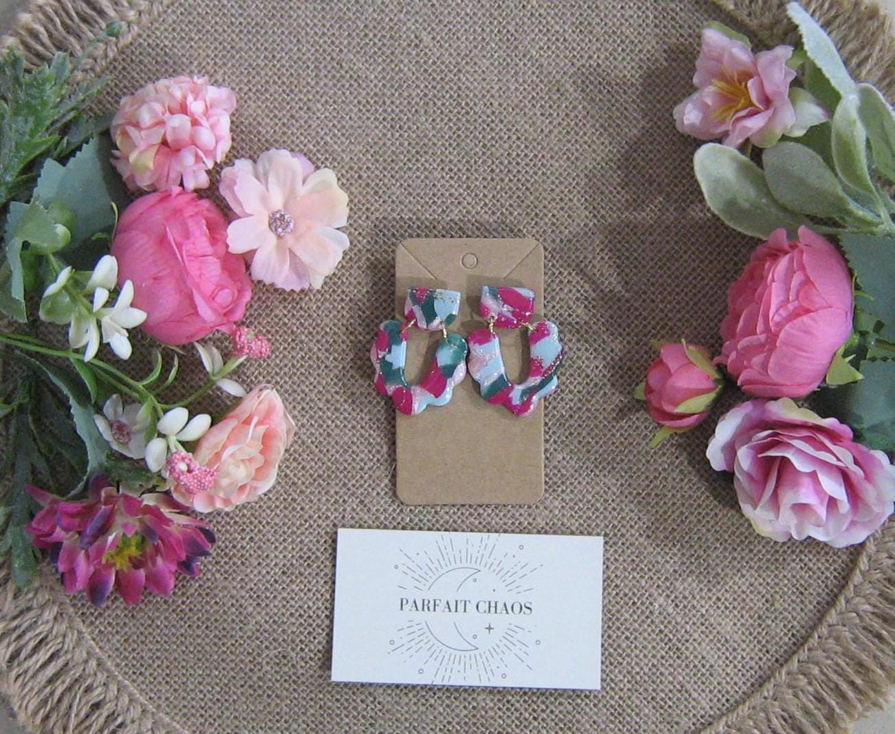 Boucles d'oreilles en argile polymère Funky Spring Tulipa modèle Glawdys