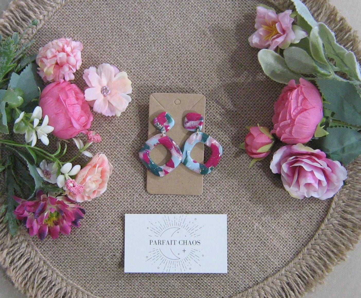 Boucles d'oreilles en argile polymère Funky Spring Tulipa modèle Sophia