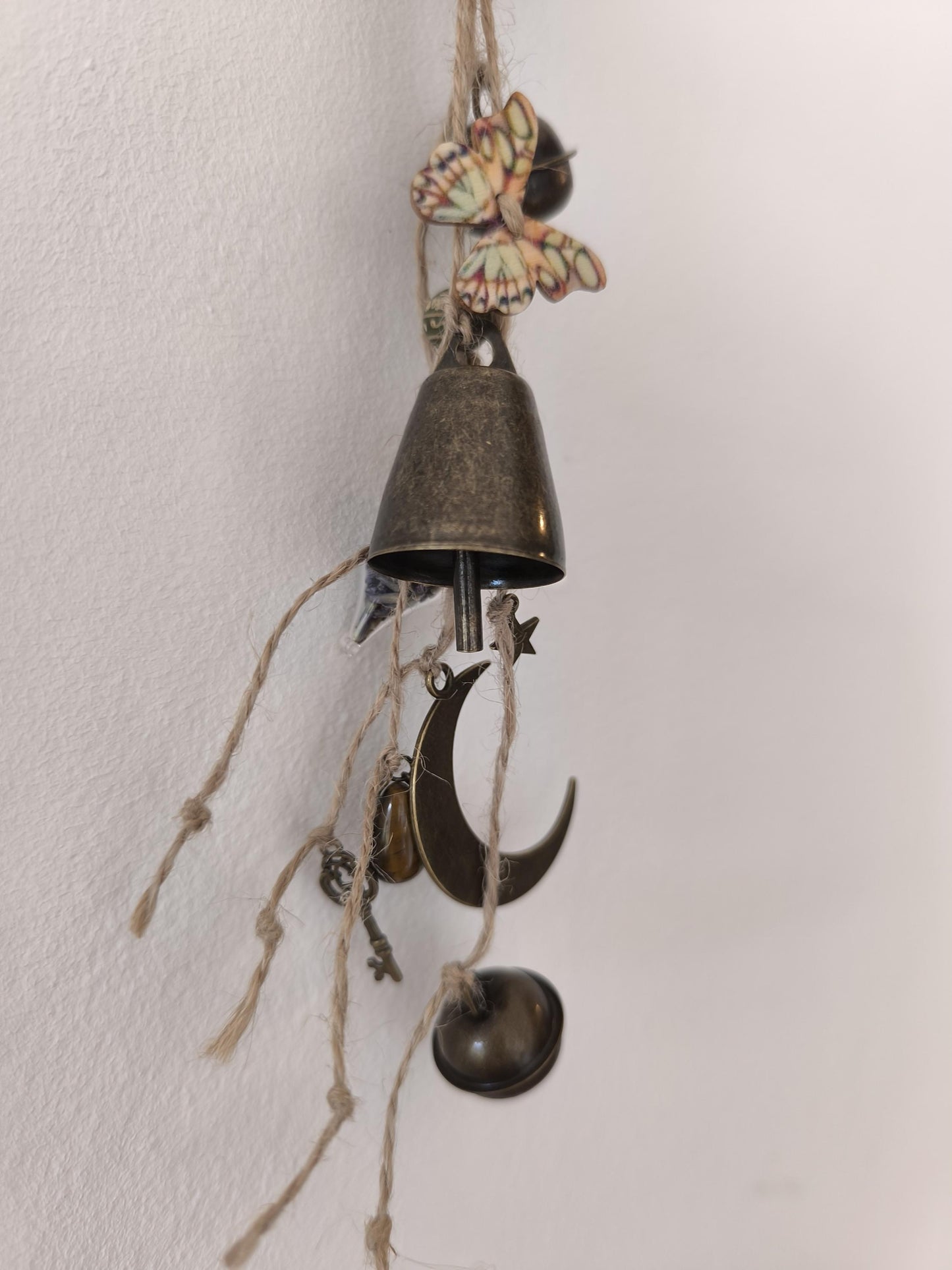 Cloche de sorcière décorative couleurs marron et vert diamètre 8 cm