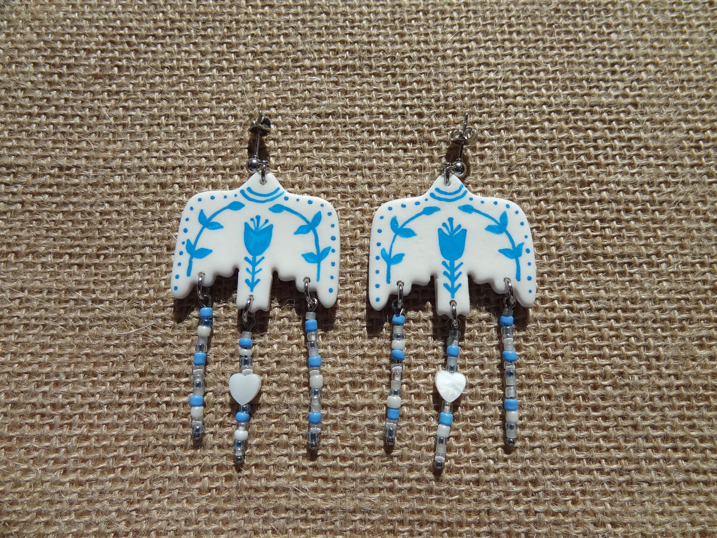 Boucles d'oreilles en argile polymère collection "Rêverie", modèle "Liberté".