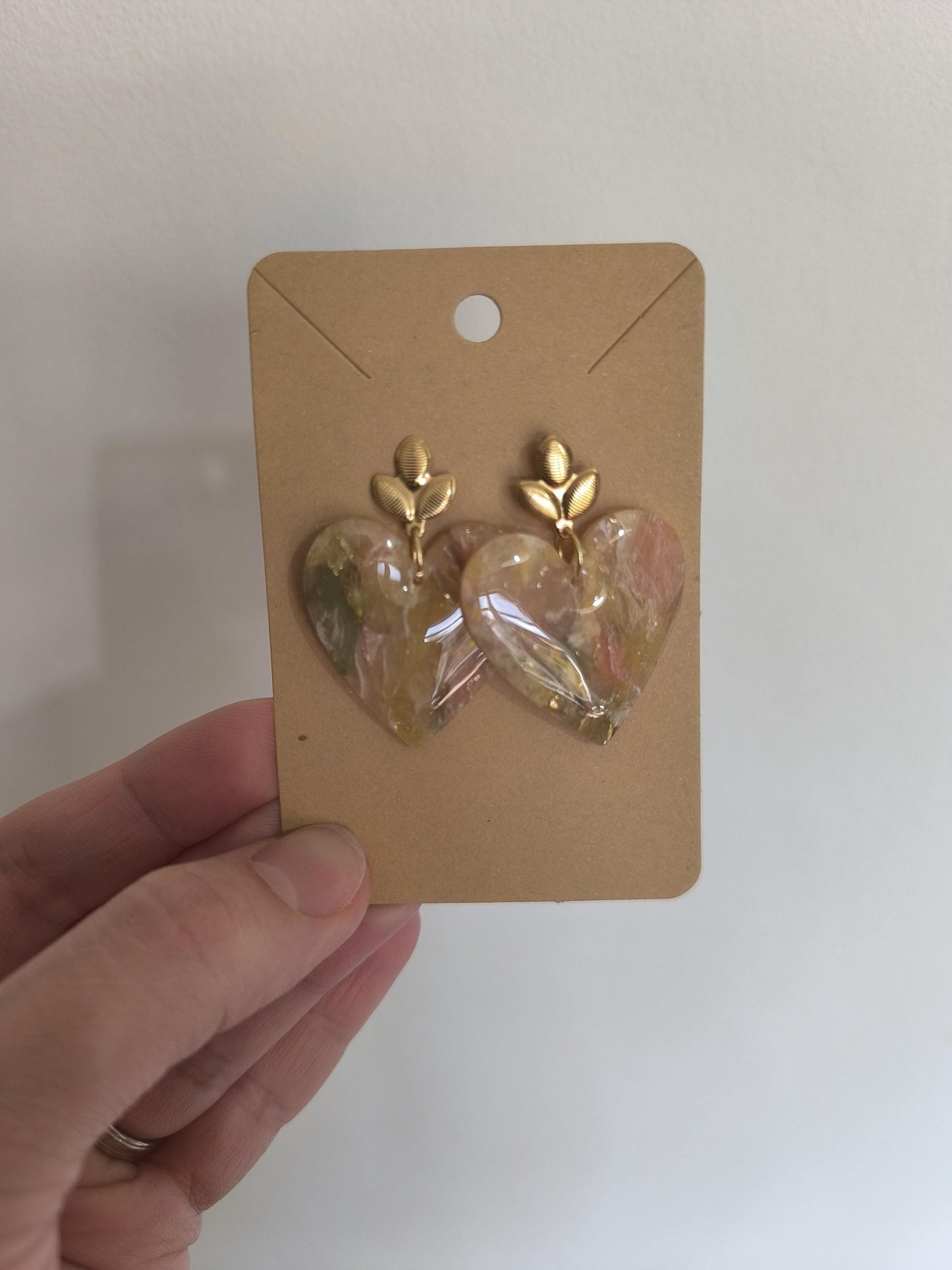 Boucles d'oreilles en argile polymère modèle Valentine couleurs Pierres de Renaissance