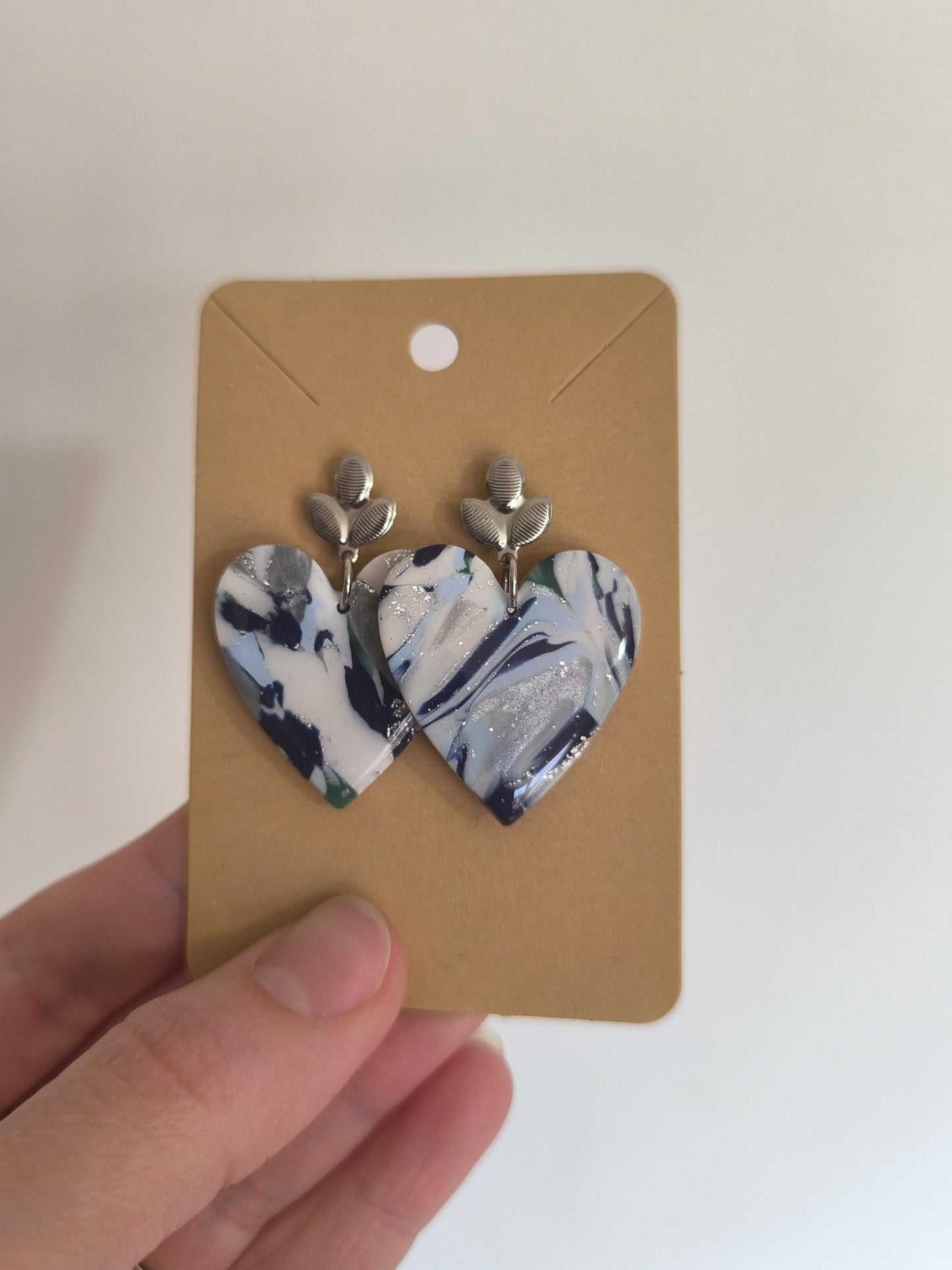 Boucles d'oreilles en argile polymère modèle Valentine