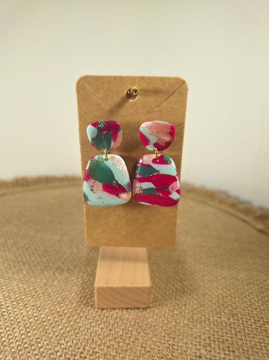 Boucles d'oreilles en argile polymère Funky Spring  Tulipa modèle Henriette