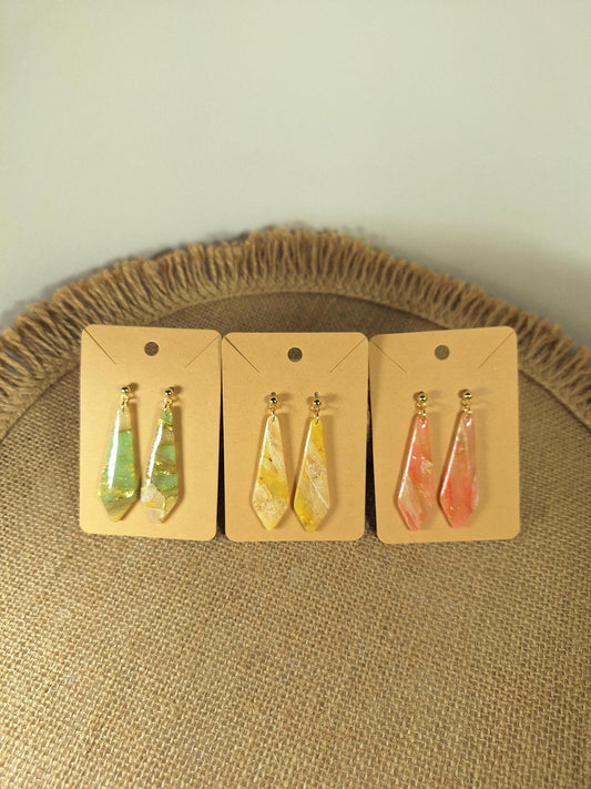 Boucles d'oreilles en argile polymère Pierres de Renaissance modèle Amanda