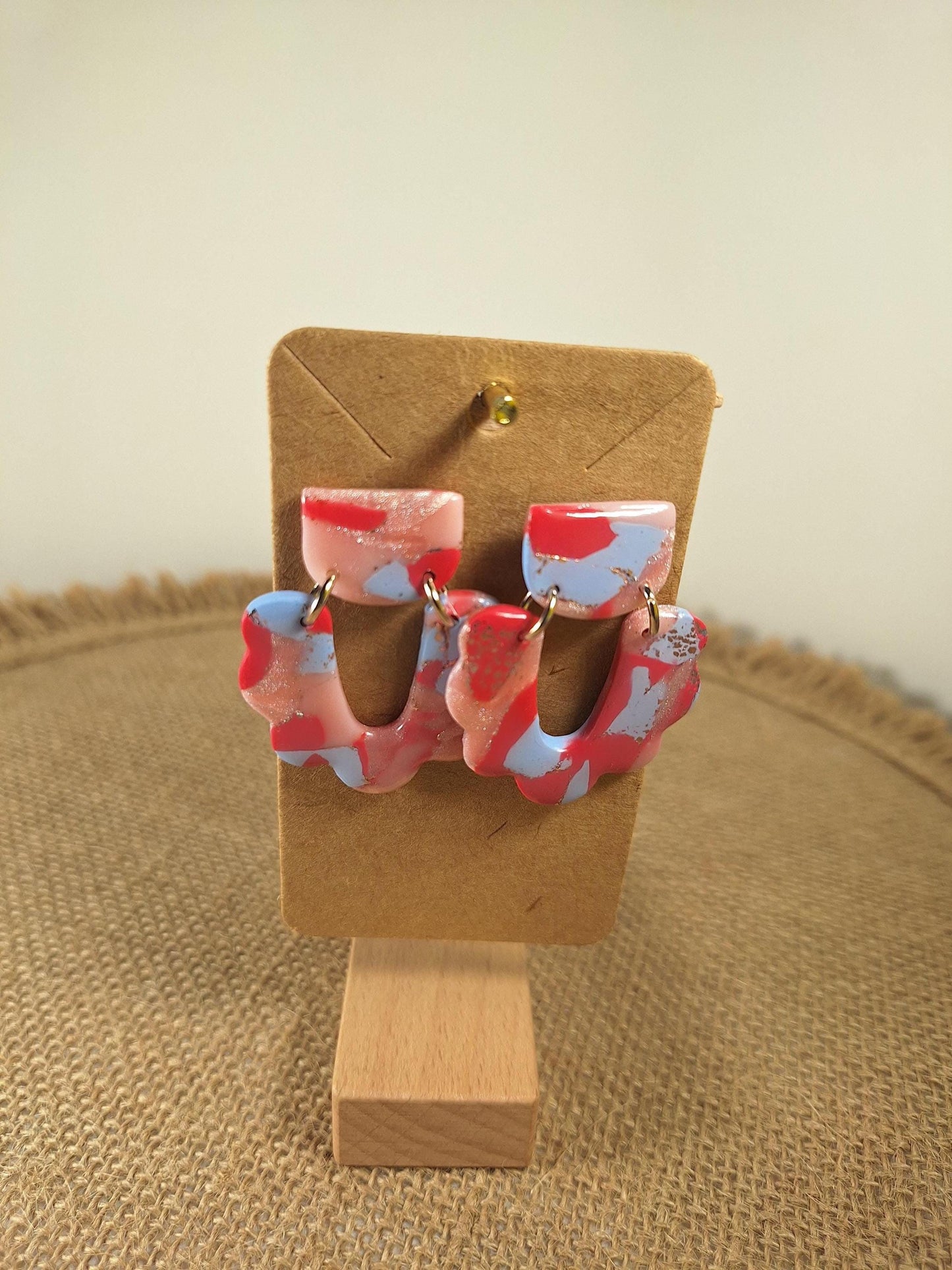 Boucles d'oreilles en argile polymère Funky Spring Sakura modèle Glawdys