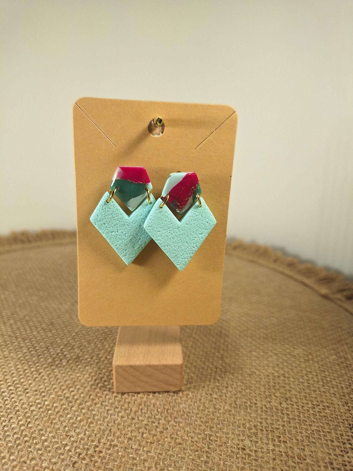 Boucles d'oreilles en argile polymère Funky Spring Tulipa modèle Victoria