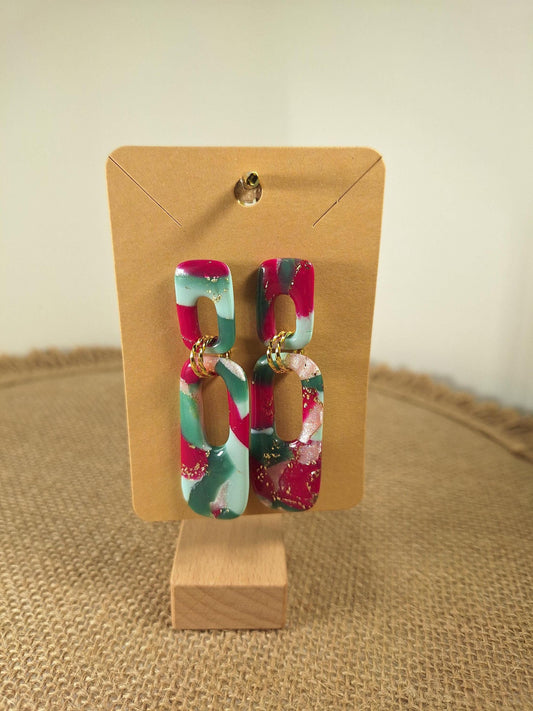 Boucles d'oreilles en argile polymère Funky Spring  Tulipa modèle Denise