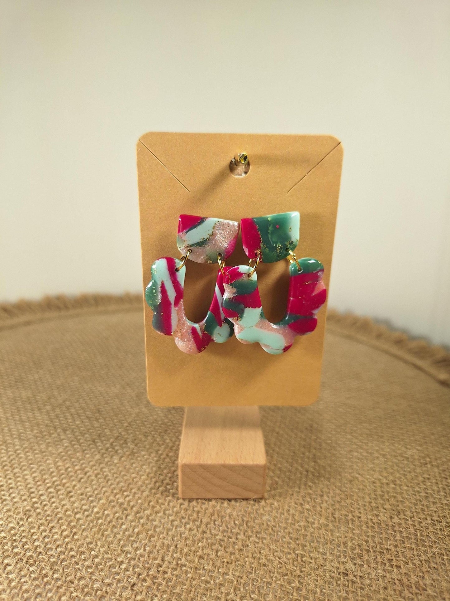 Boucles d'oreilles en argile polymère Funky Spring Tulipa modèle Glawdys
