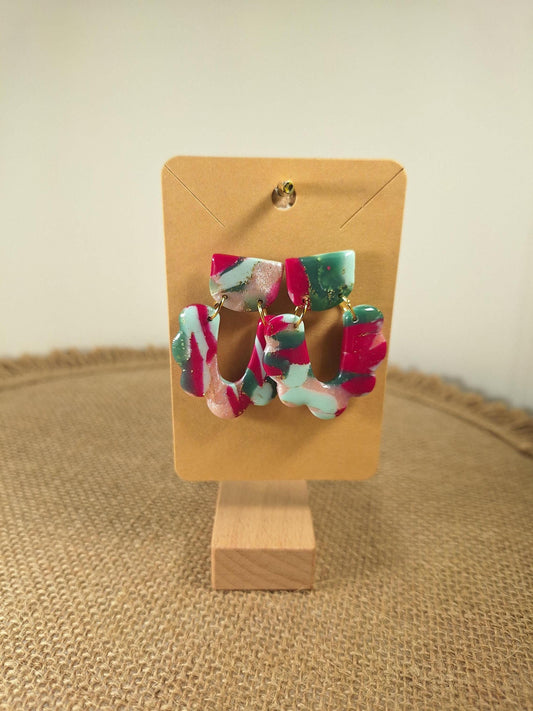 Boucles d'oreilles en argile polymère Funky Spring  Tulipa modèle Glawdys