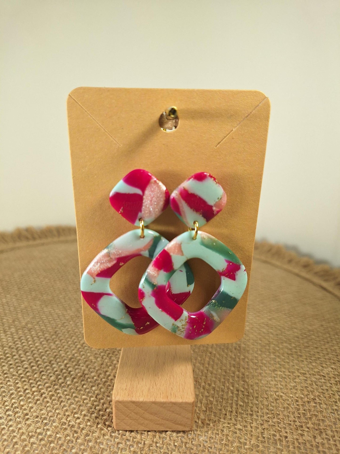 Boucles d'oreilles en argile polymère Funky Spring Tulipa modèle Sophia