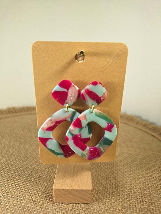 Boucles d'oreilles en argile polymère Funky Spring  Tulipa modèle Sophia