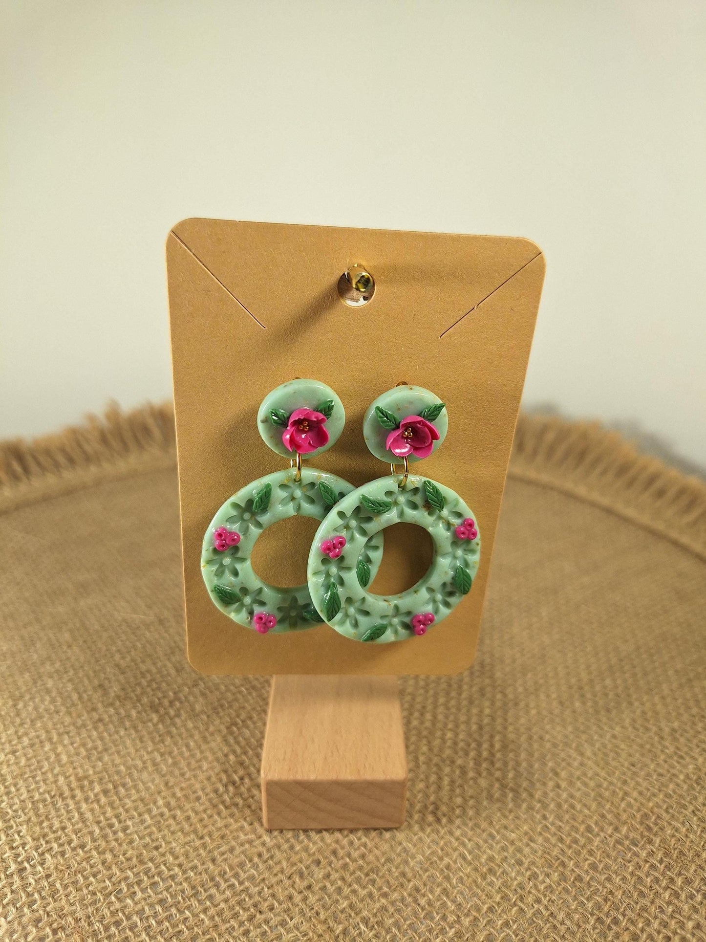 Boucles d'oreilles en argile polymère collection "Dans mon Jardin", modèles "Douceurs".