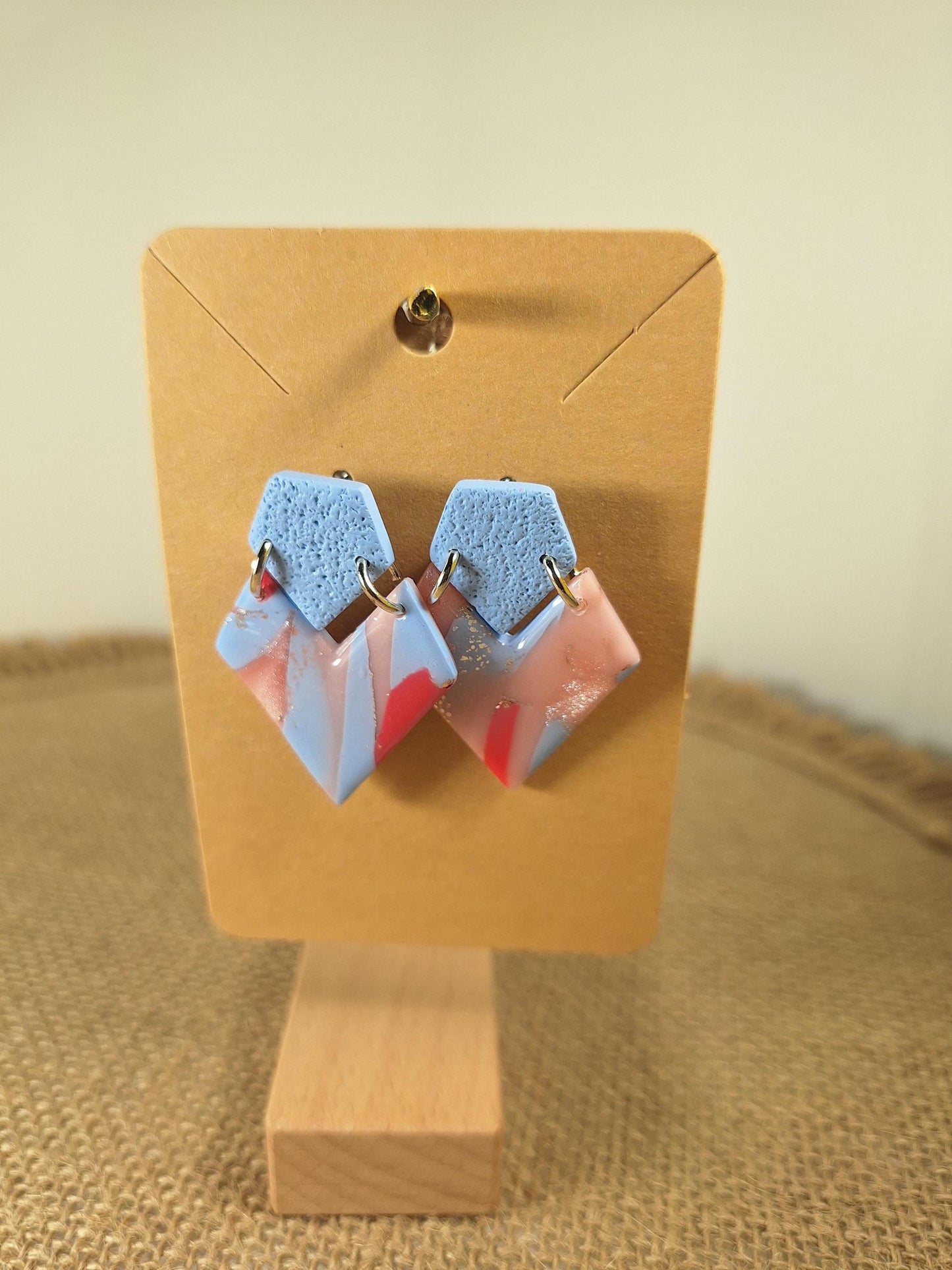 Boucles d'oreilles en argile polymère Funky Spring Sakura modèle Victoria