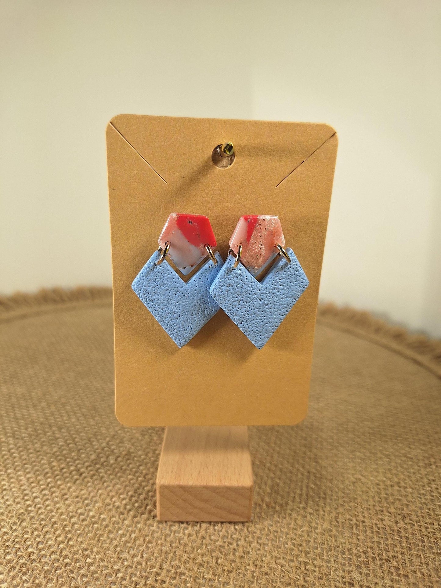 Boucles d'oreilles en argile polymère Funky Spring Sakura modèle Victoria