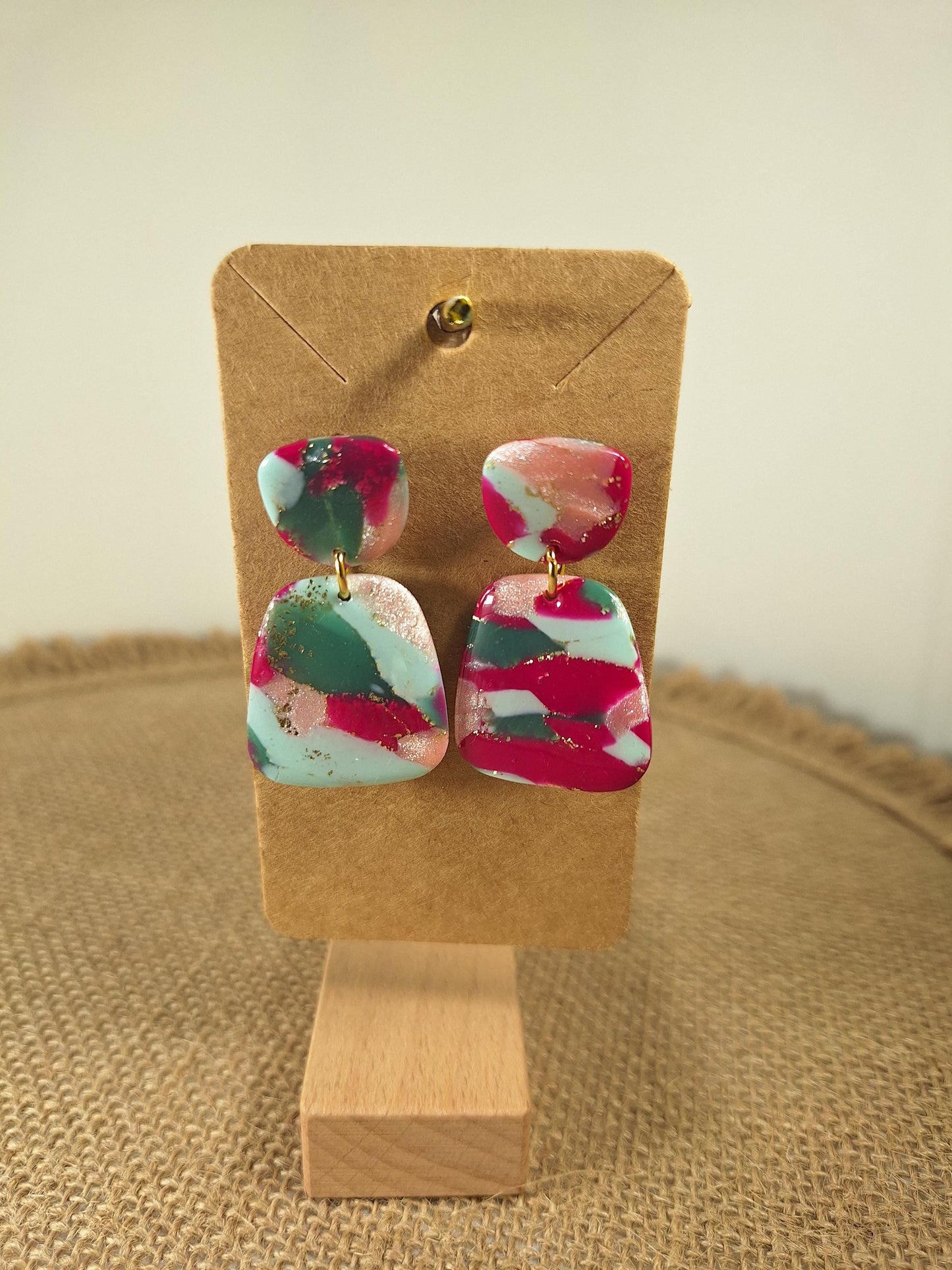 Boucles d'oreilles en argile polymère Funky Spring Tulipa modèle Henriette