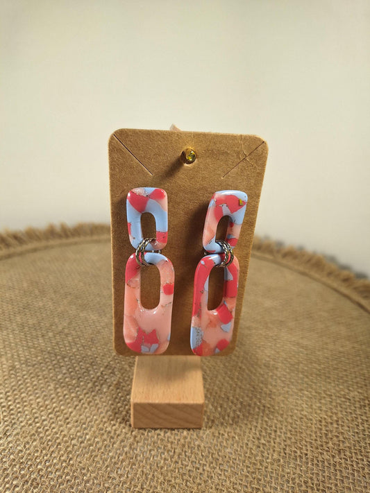 Boucles d'oreilles en argile polymère Funky Spring  Sakura modèle Denise