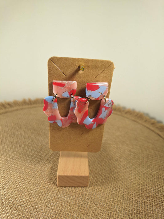 Boucles d'oreilles en argile polymère Funky Spring  Sakura modèle Glawdys
