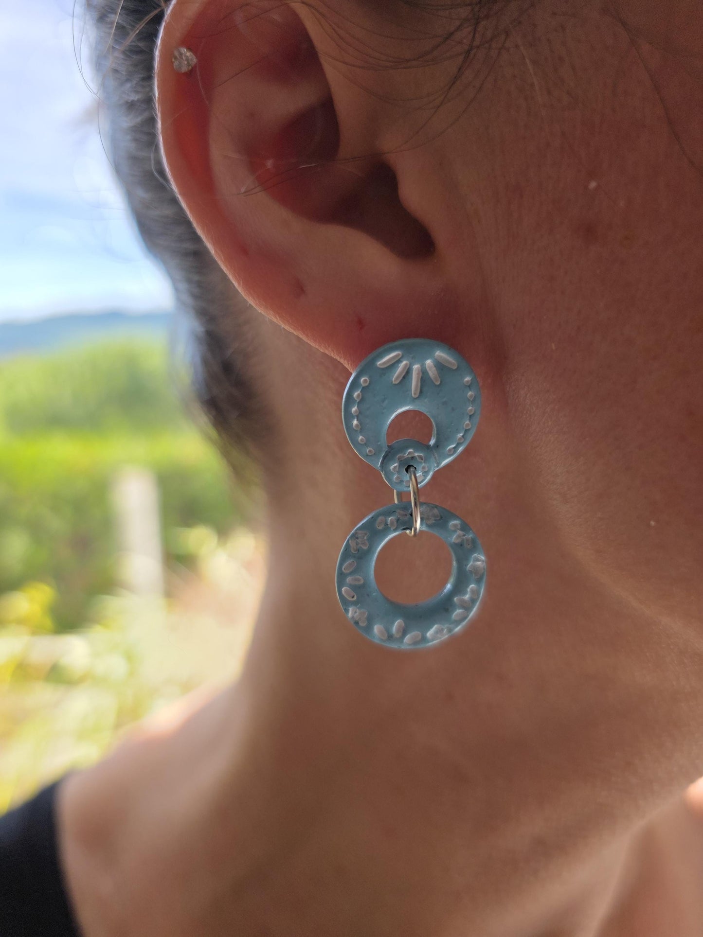 Boucles d'oreilles "Harmonie" en argile polymère, collection "Bohemian Summer", été 25