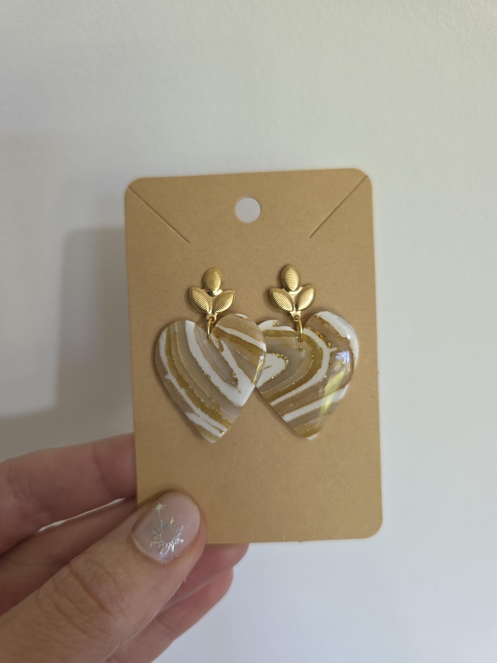 Boucles d'oreilles en argile polymère "Pierres d'Eau" modèle Valentine - collection été 2025