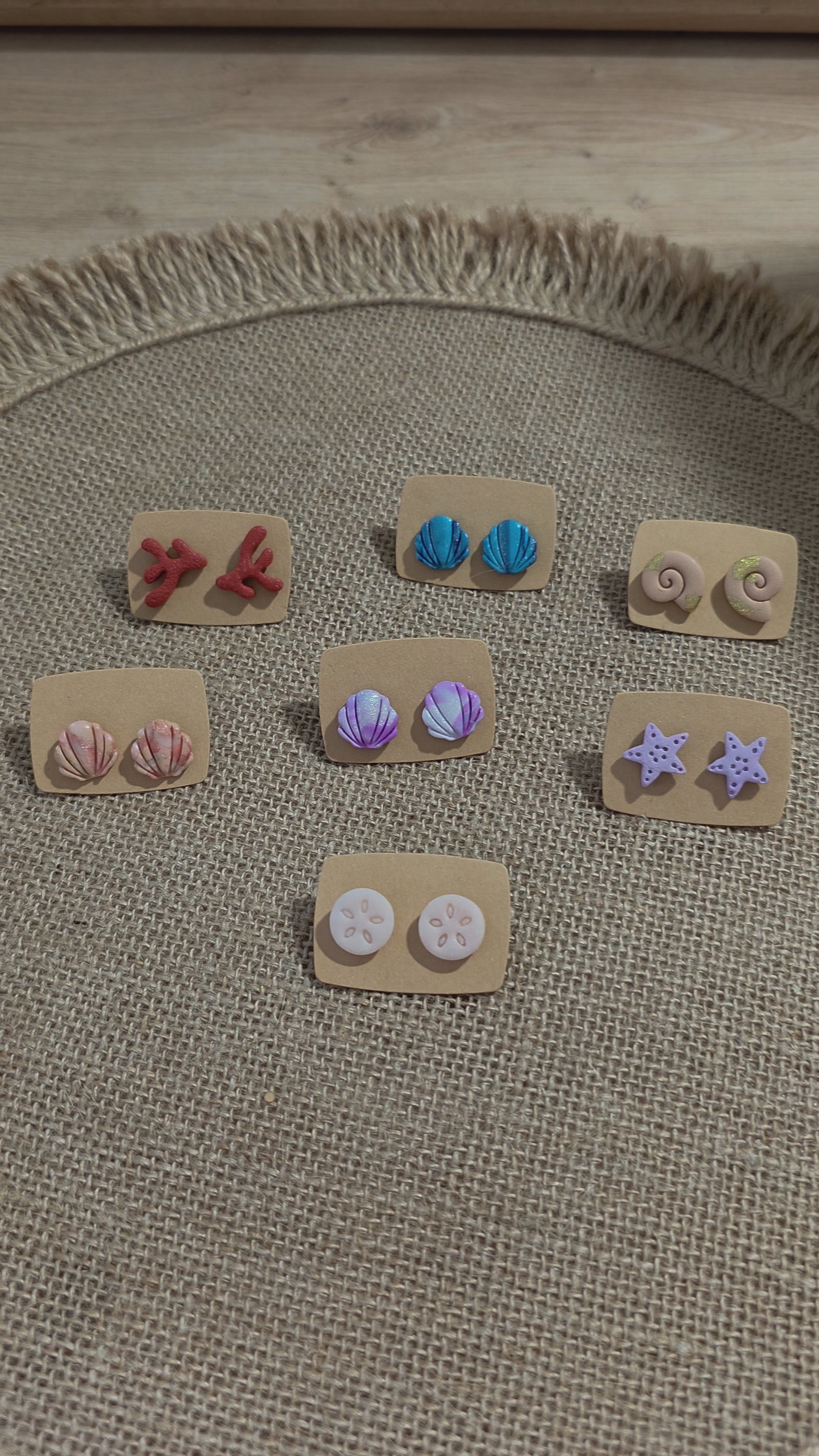 Boucles d'oreilles trio de puces "Murmures de l'Océan" en argile polymère - Collection "Sous l'Océan" été 2025