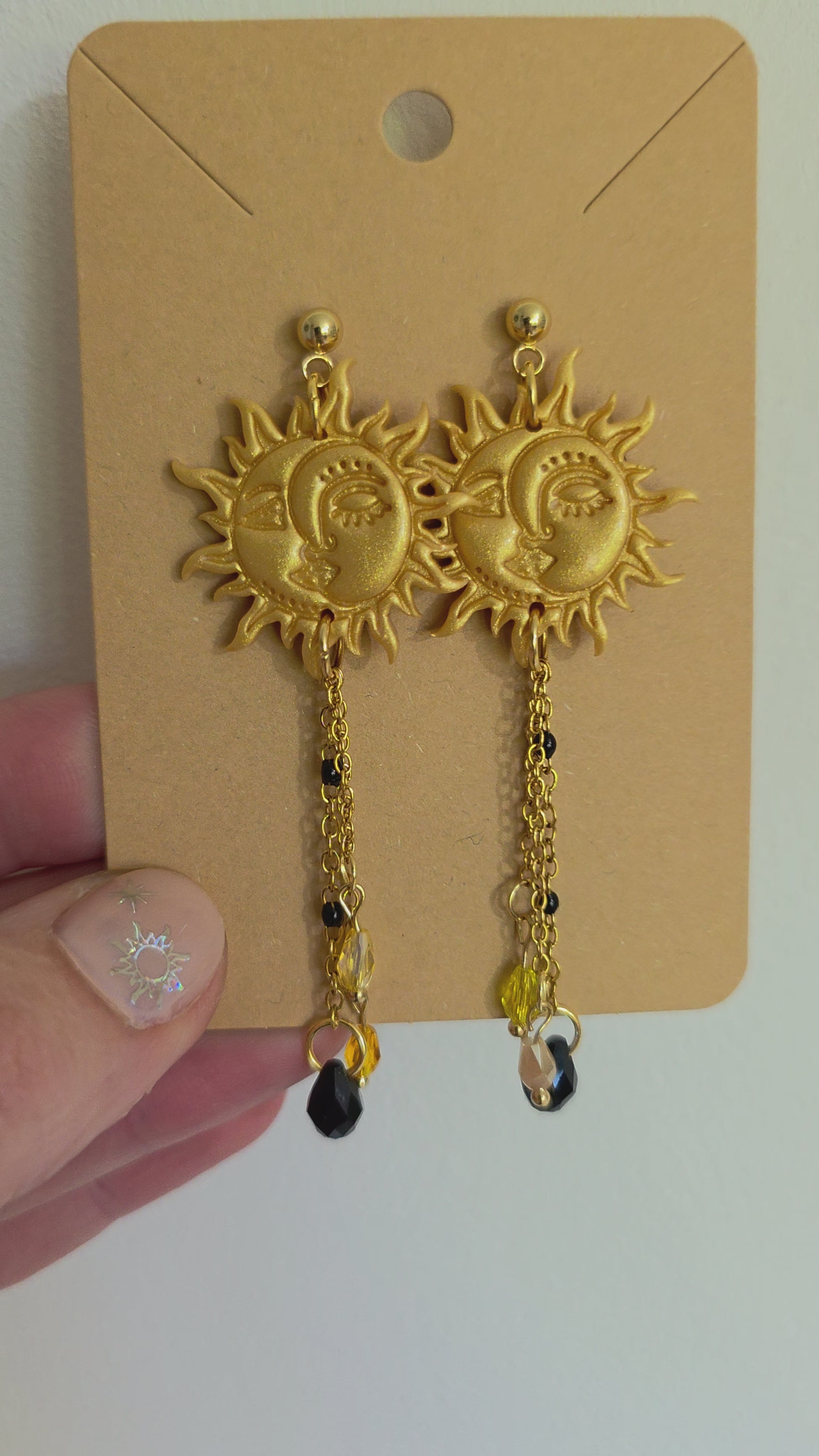 Boucles d'oreilles puces en argile polymère “Soluna”  video- collection Sol - été 2025