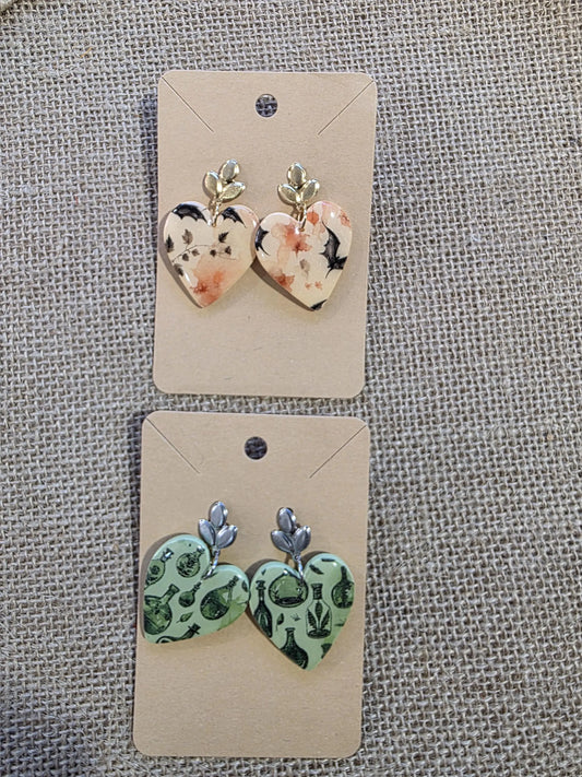 Boucles d'oreilles en argile polymère collection BE SPOOKY modèle Valentine - collection automne