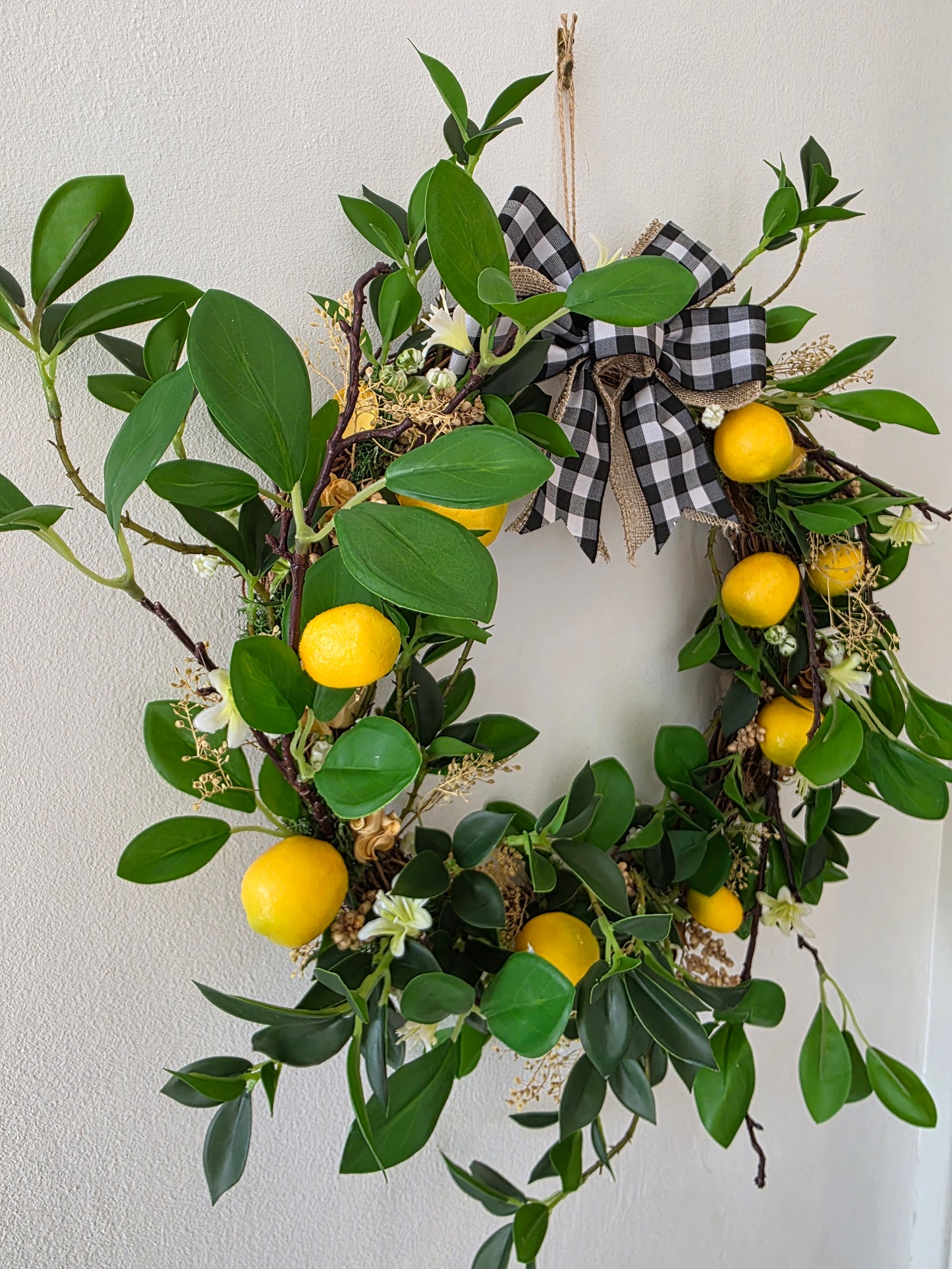 Couronne de porte été "Dolce Limone" - cadeau crémaillère - décoration intérieure - cadeau d'anniversaire
