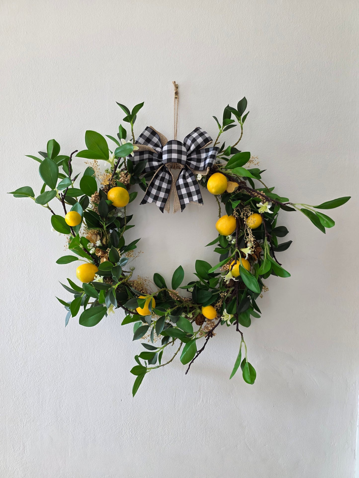 Couronne de porte été "Dolce Limone" - cadeau crémaillère - décoration intérieure - cadeau d'anniversaire