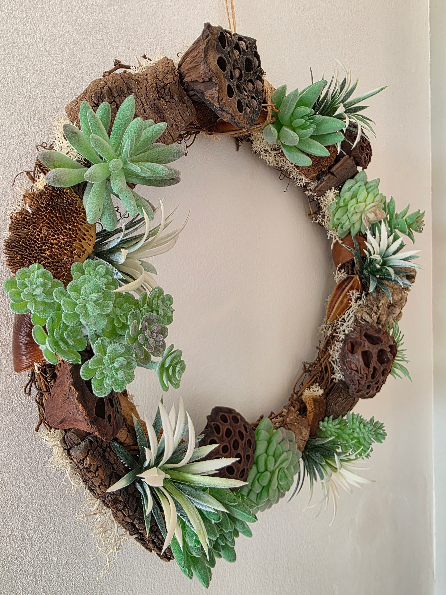Couronne de porte été Jardin Suspendu - cadeau crémaillère - décoration intérieure estivale - cadeau d'anniversaire