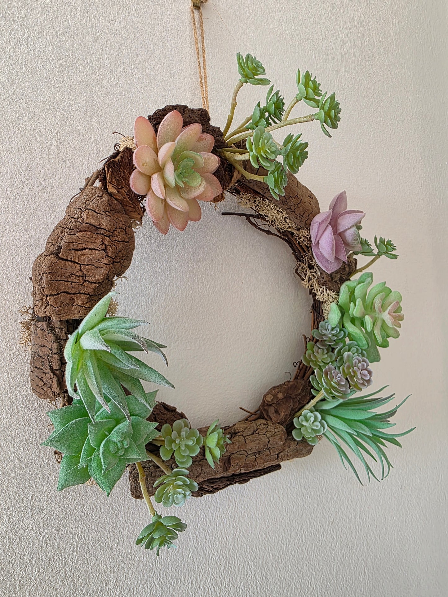 Couronne de porte été "Oasis de bois" 