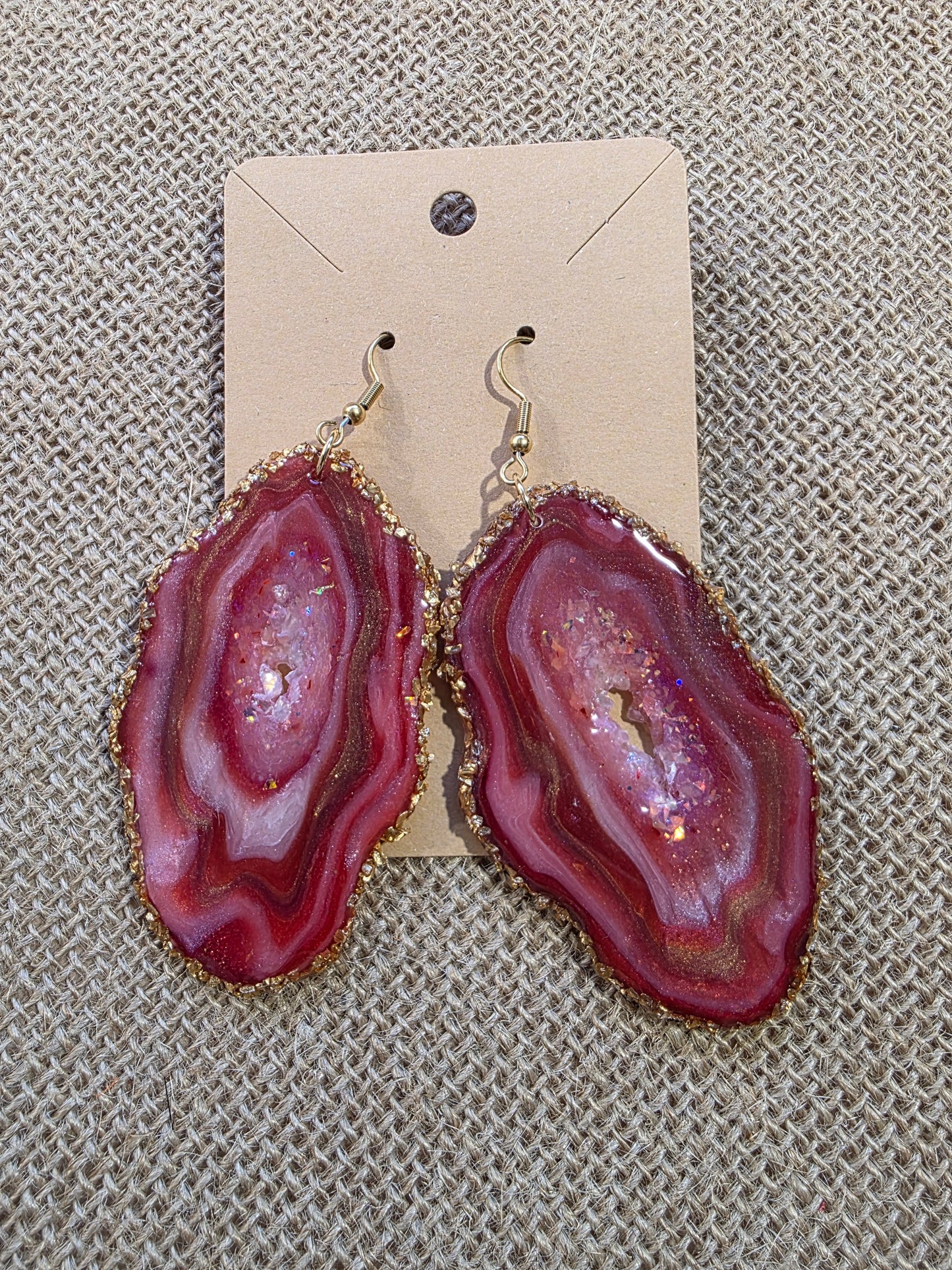 Boucles d'oreilles en argile polymère collection AGATHA modèle "Tranches" - collection automne