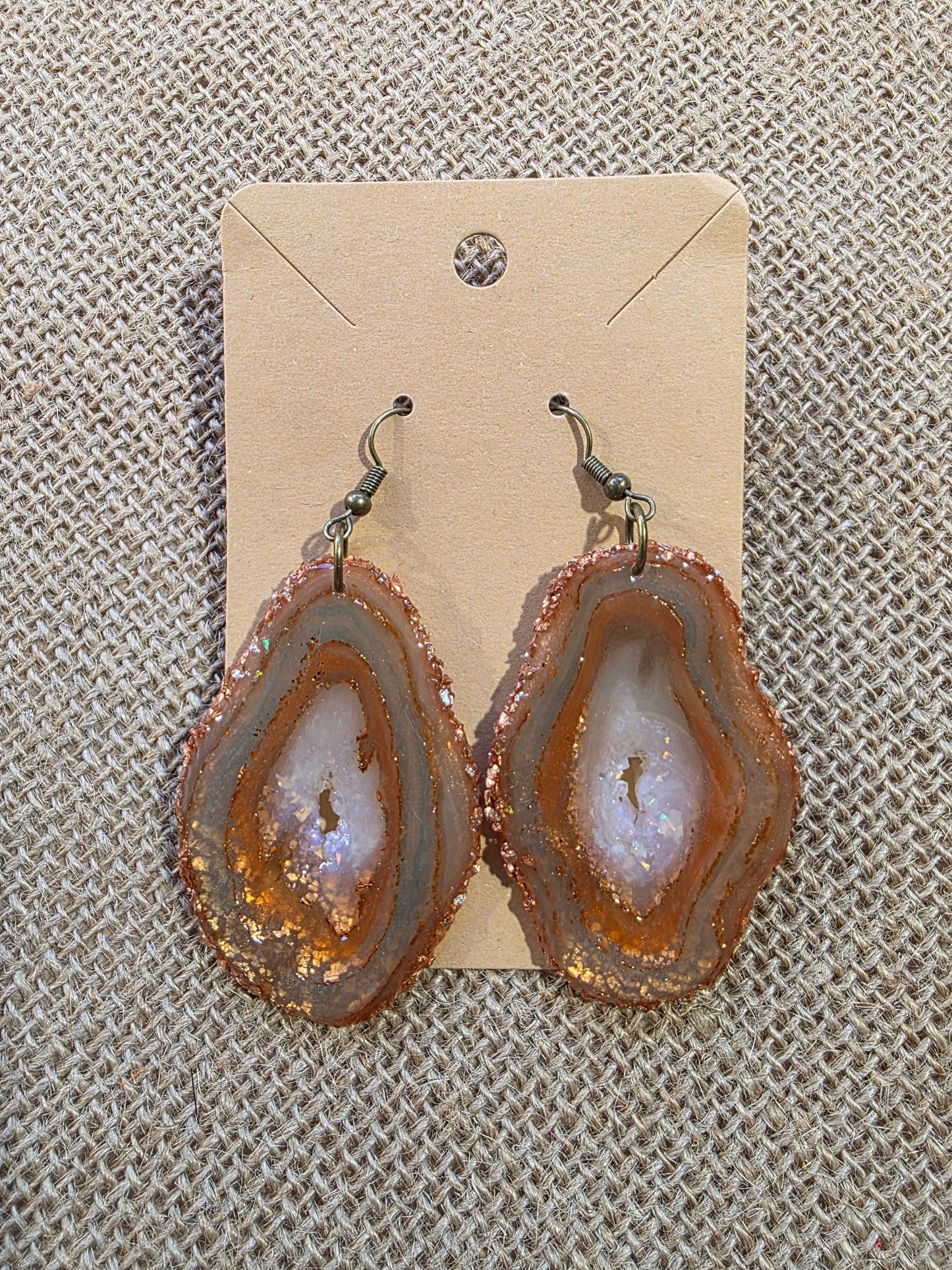 Boucles d'oreilles en argile polymère collection AGATHA modèle "Tranches" - collection automne