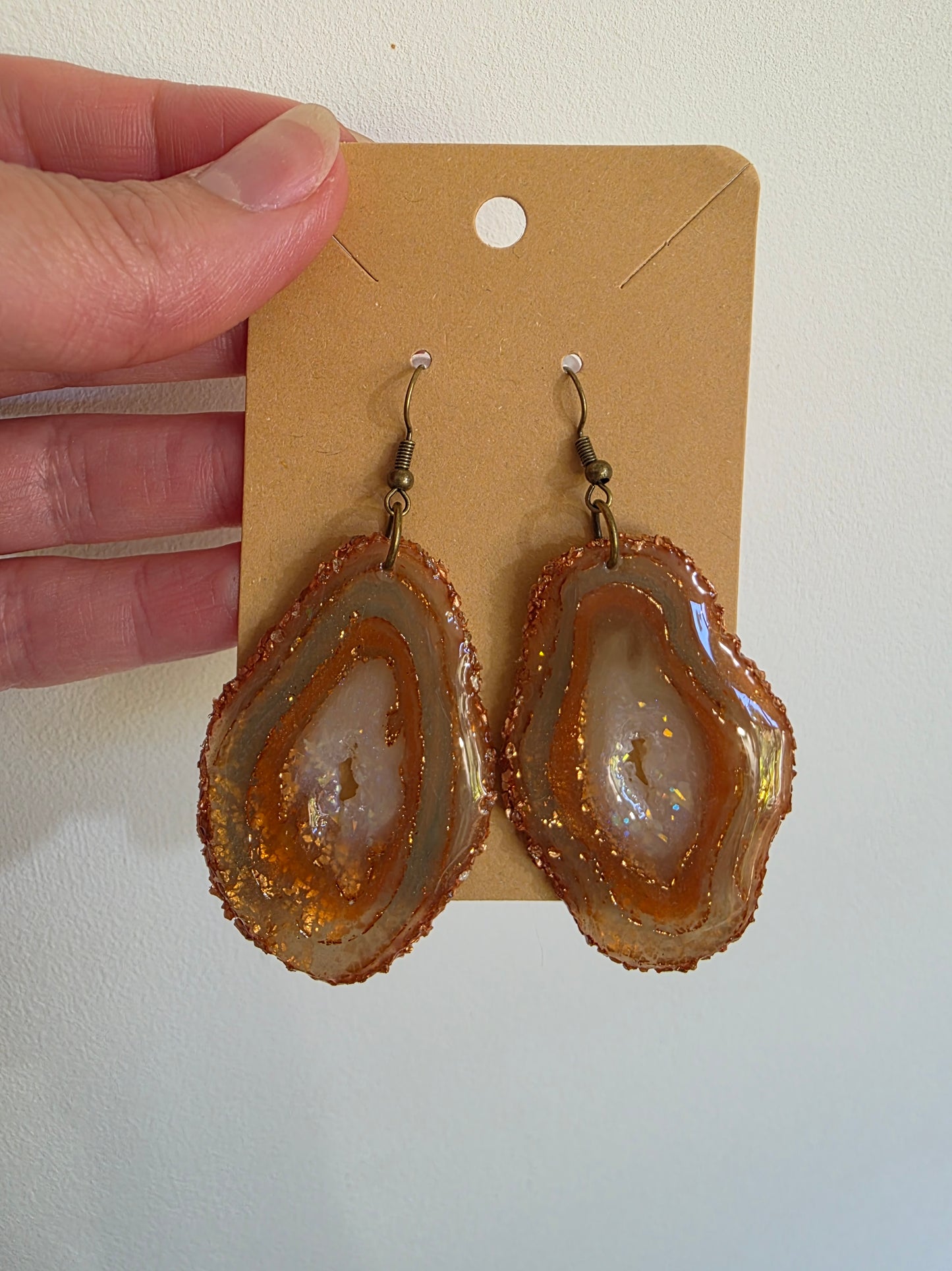 Boucles d'oreilles en argile polymère collection AGATHA modèle "Tranches" - collection automne
