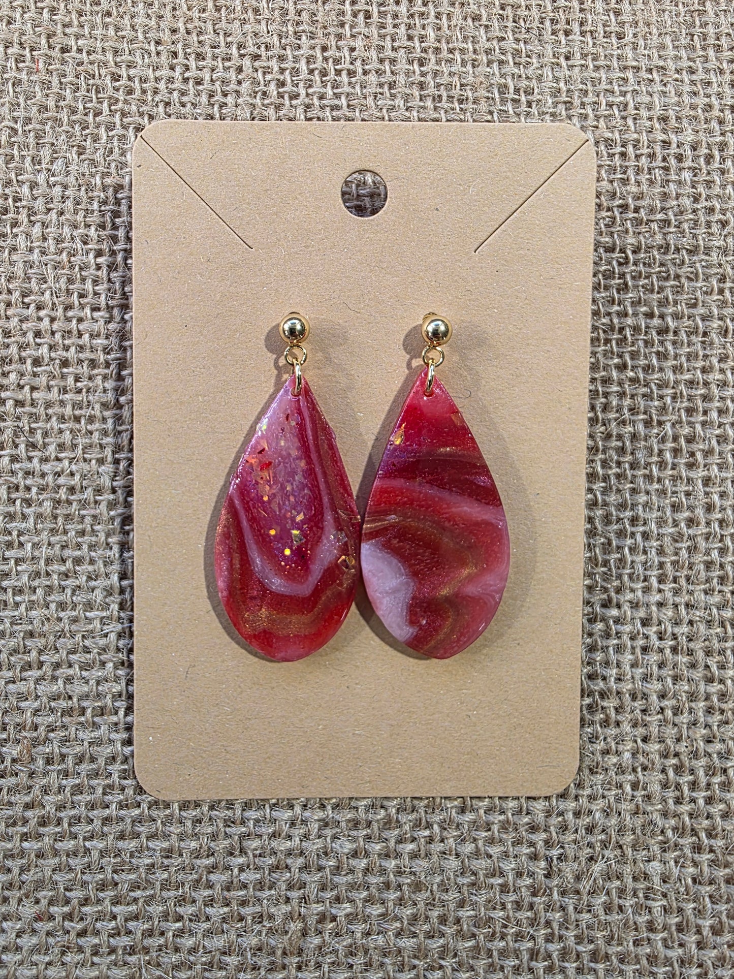 Boucles d'oreilles en argile polymère collection AGATHA modèles "Pourpre" - collection automne