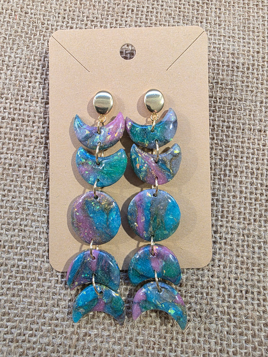 Boucles d'oreilles en argile polymère collection "LUNA" modèle Hécate - collection automne