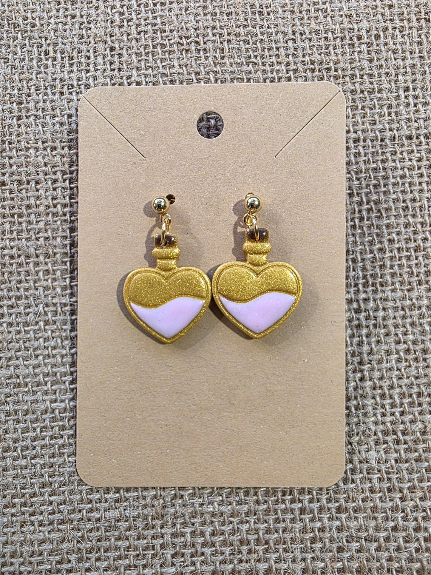 Boucles d'oreilles en argile polymère collection "BE SPOOKY" modèle "Potion d'Amour" - collection automne