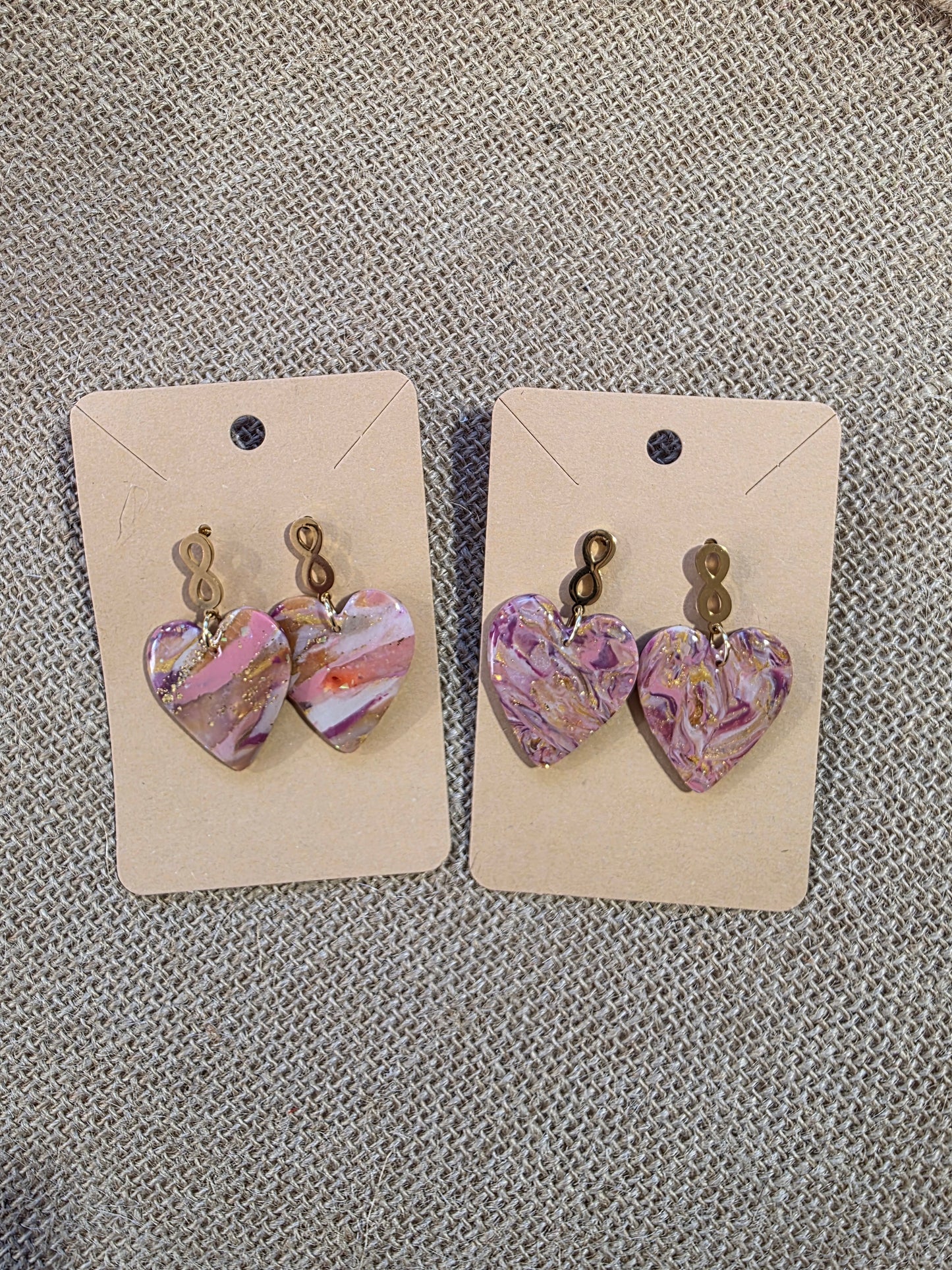 Boucles d'oreilles en argile polymère collection FALL IN LOVE modèle Valentine - collection automne