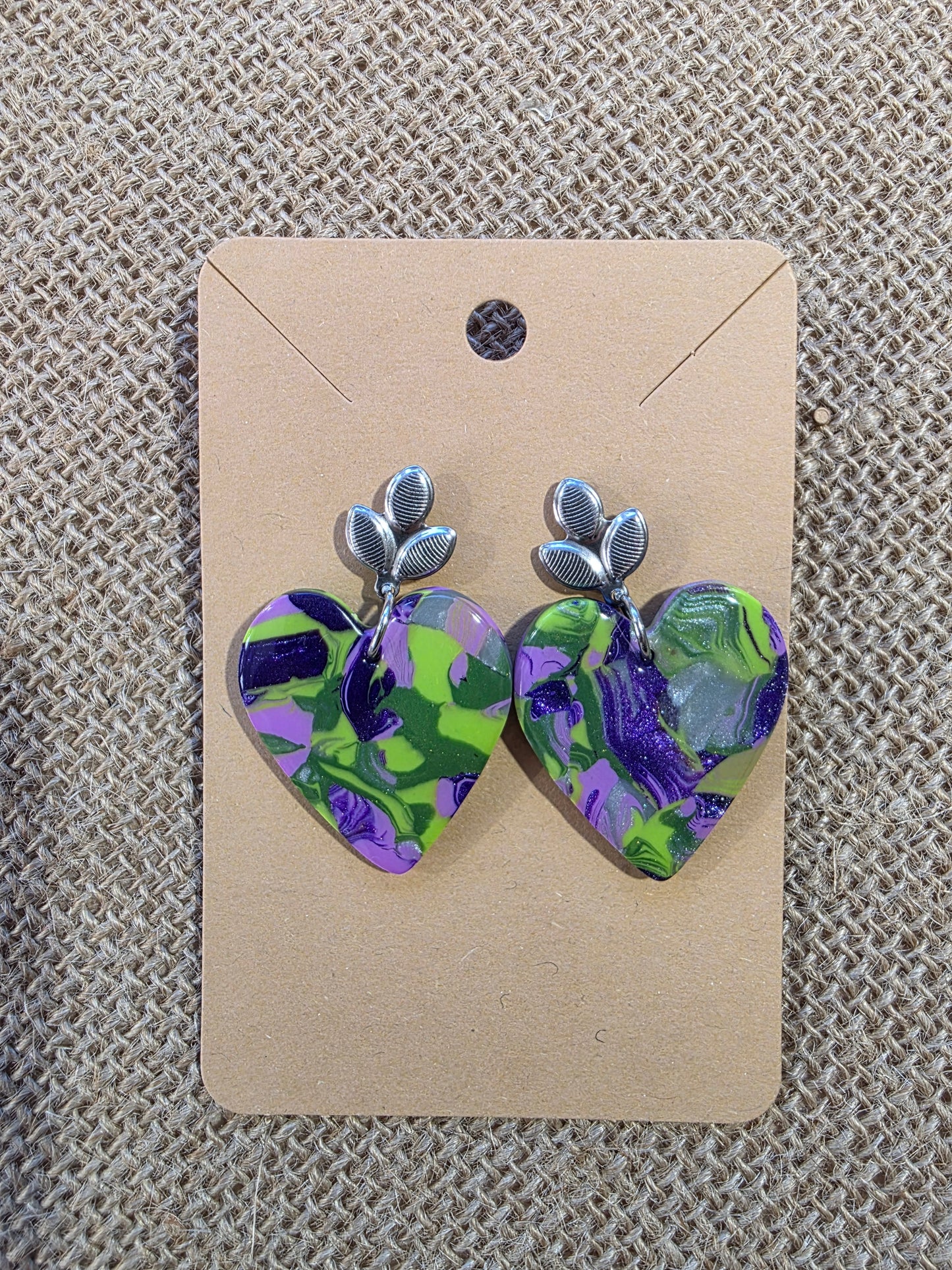 Boucles d'oreilles en argile polymère collection FALL IN LOVE modèle Valentine - collection automne