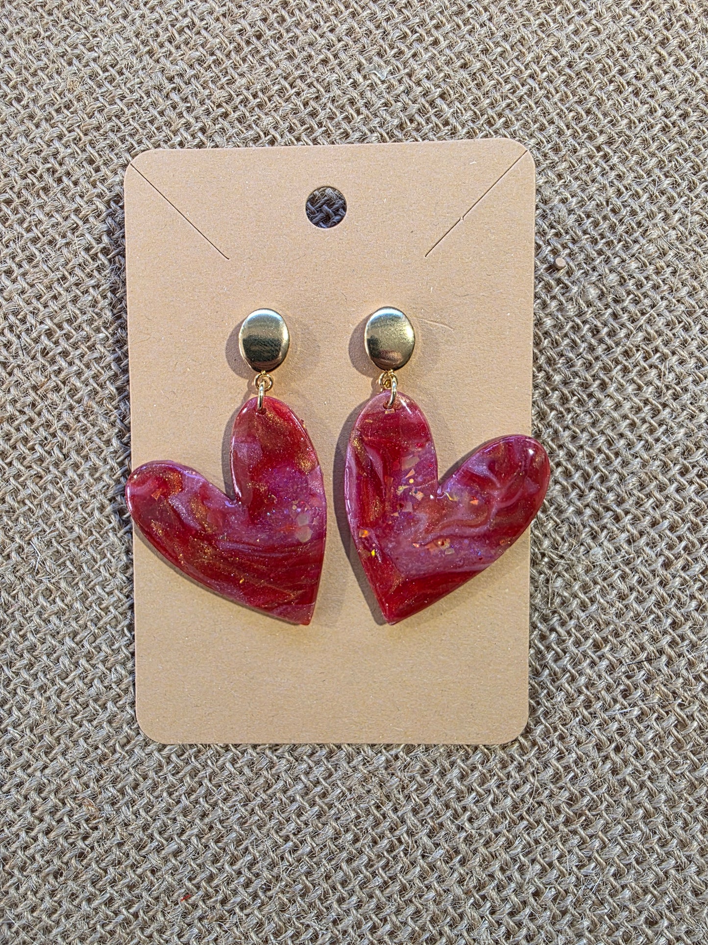 Boucles d'oreilles en argile polymère collection AGATHA modèles "Pourpre" - collection automne