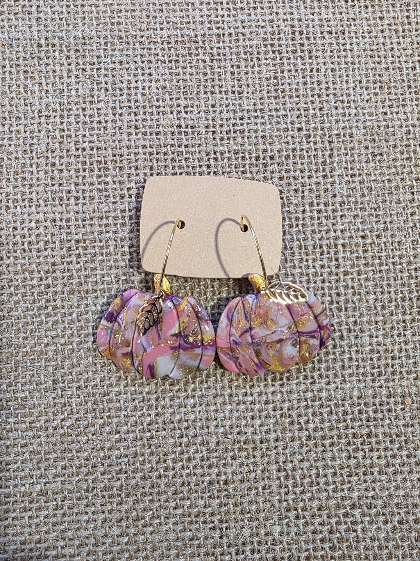 Boucles d'oreilles en argile polymère collection FALL IN LOVE modèle Citrouille - collection automne