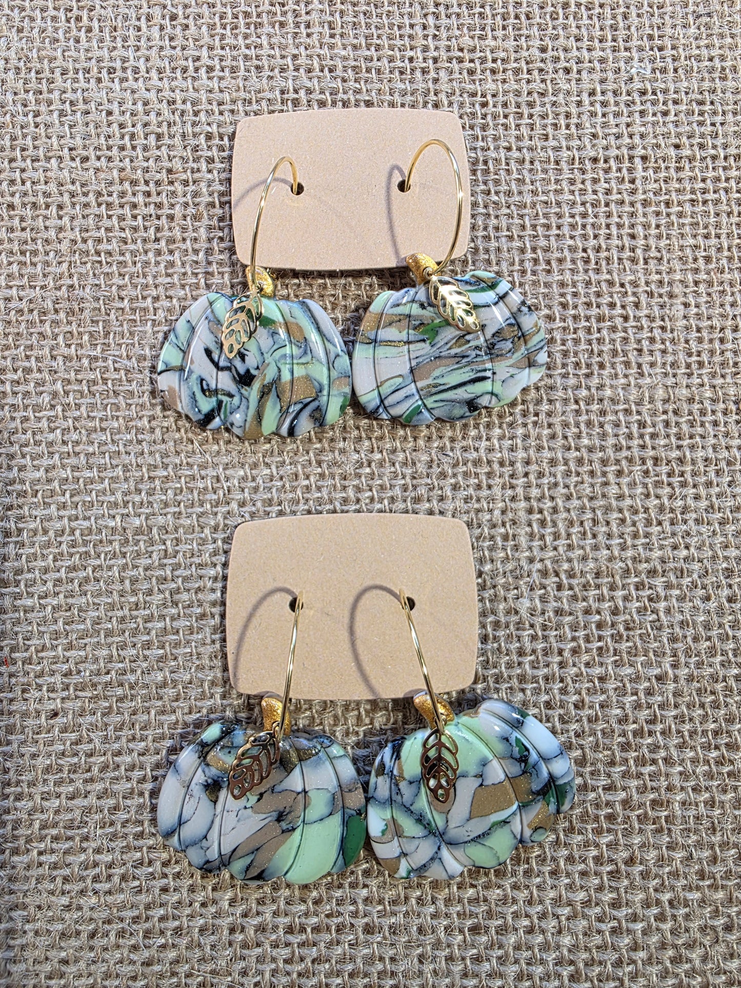Boucles d'oreilles en argile polymère collection FALL IN LOVE modèle Citrouille - collection automne