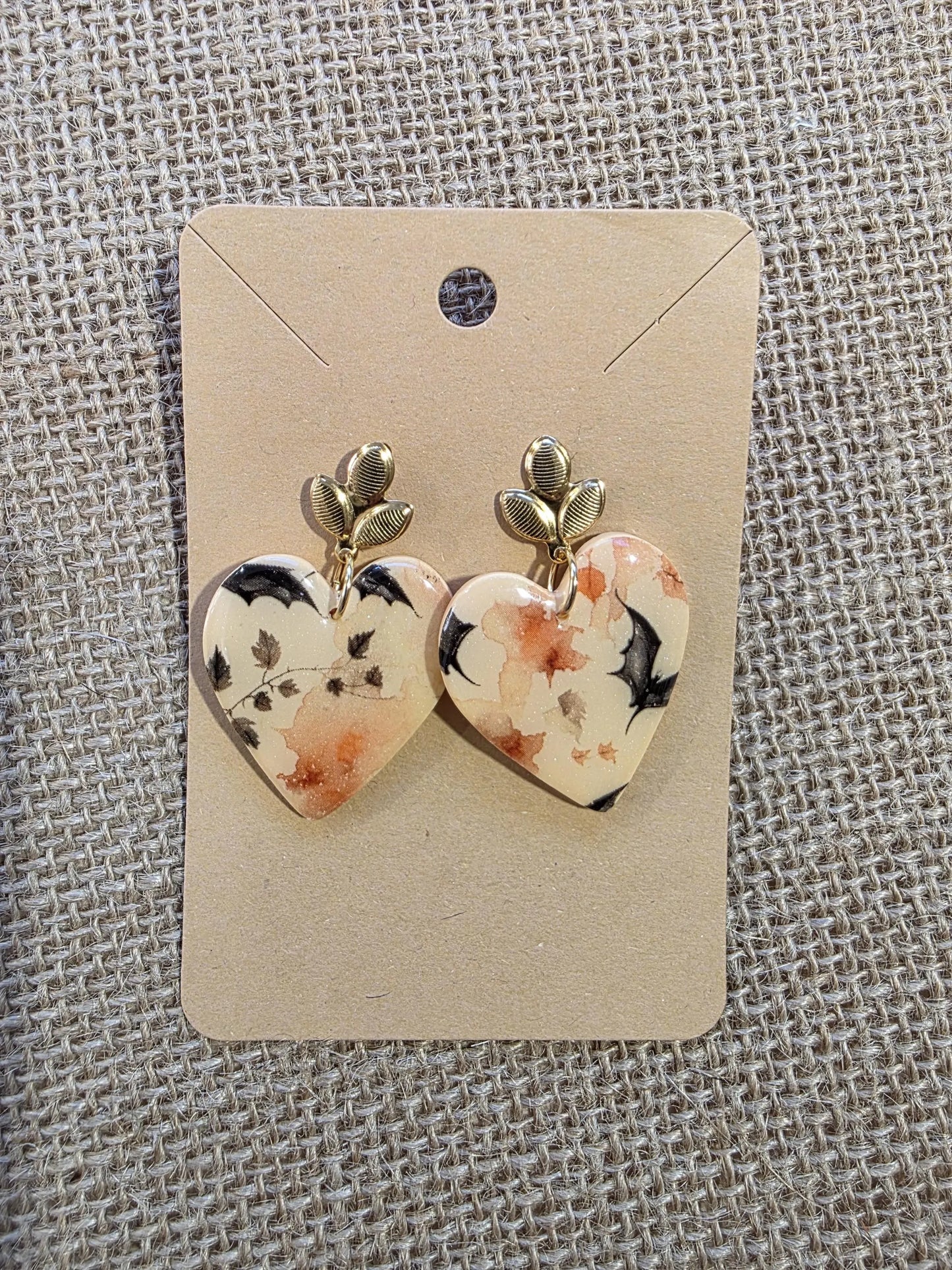 Boucles d'oreilles en argile polymère collection BE SPOOKY modèle Valentine - collection automne