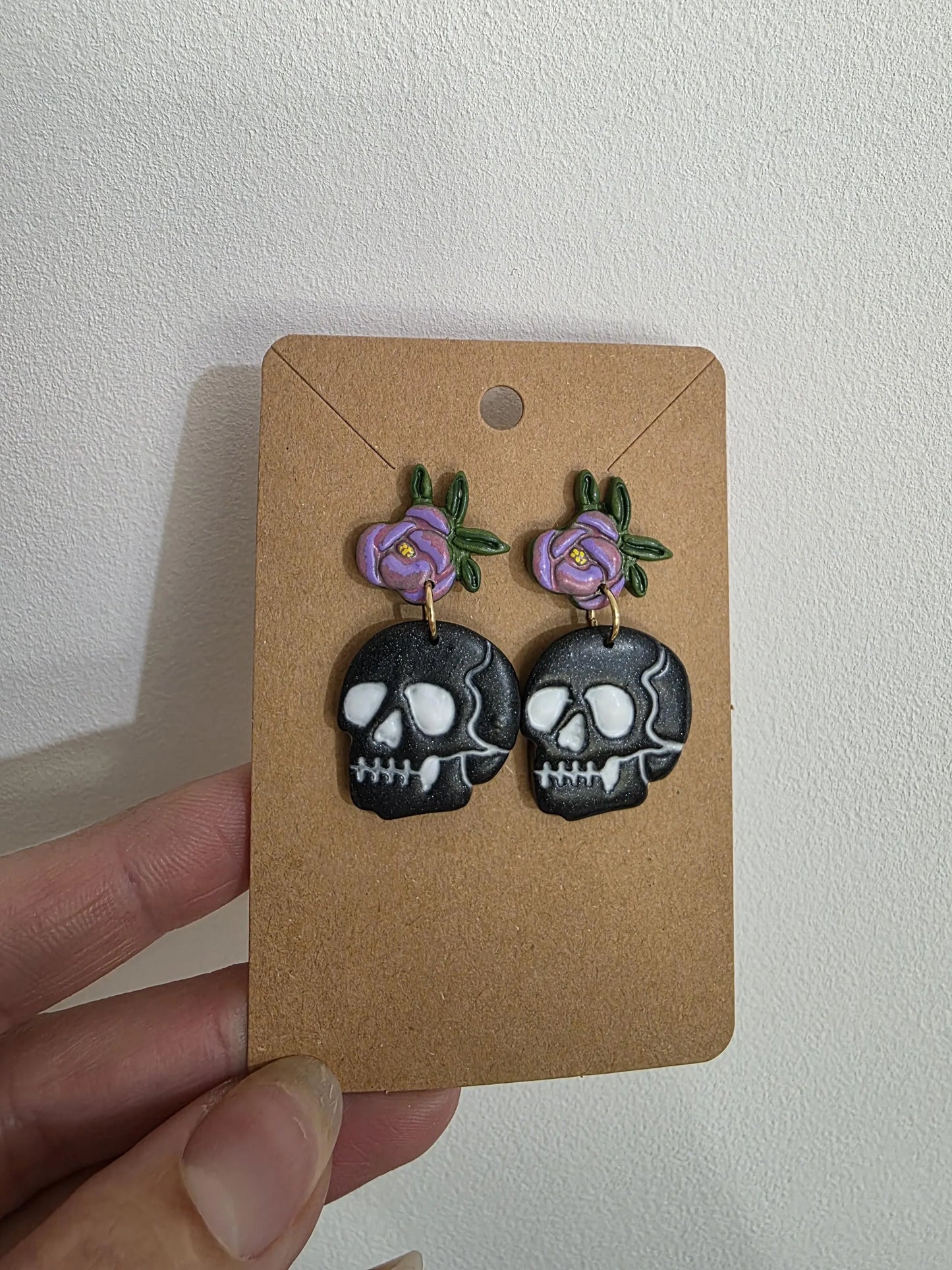 Boucles d'oreilles en argile polymère collection "BE SPOOKY" modèle "Rosalie" - collection automne