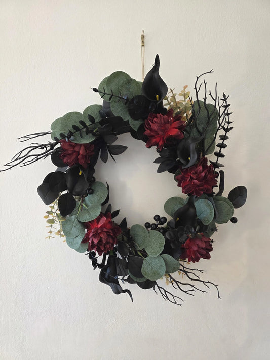 Couronne Halloween "Morticia"