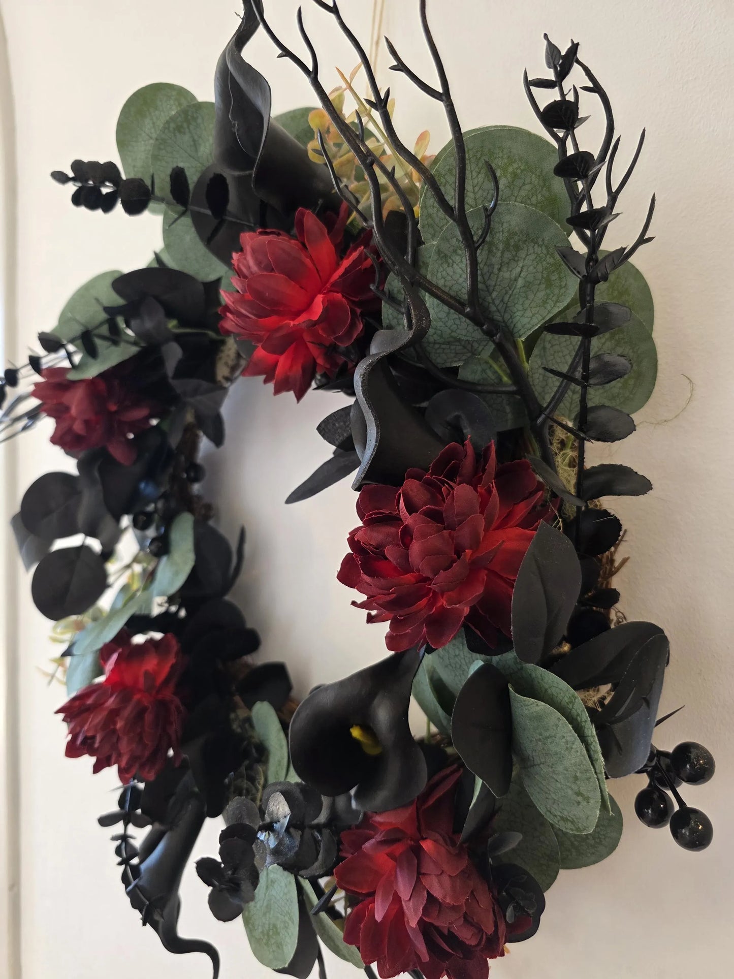 Couronne Halloween "Morticia"