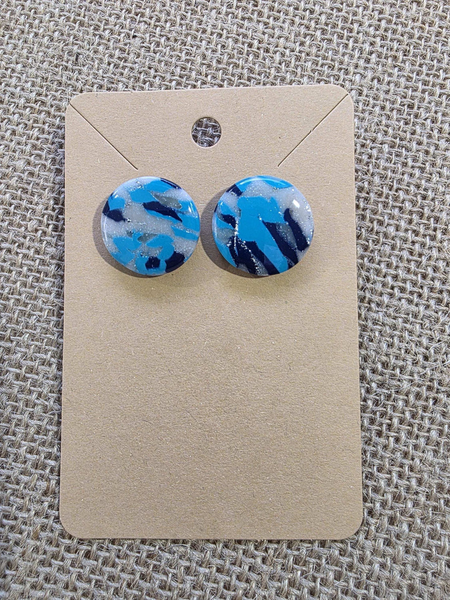 Boucles d'oreilles "Camouflage Marin" en argile polymère - Collection "Sous l'Océan" été 2025