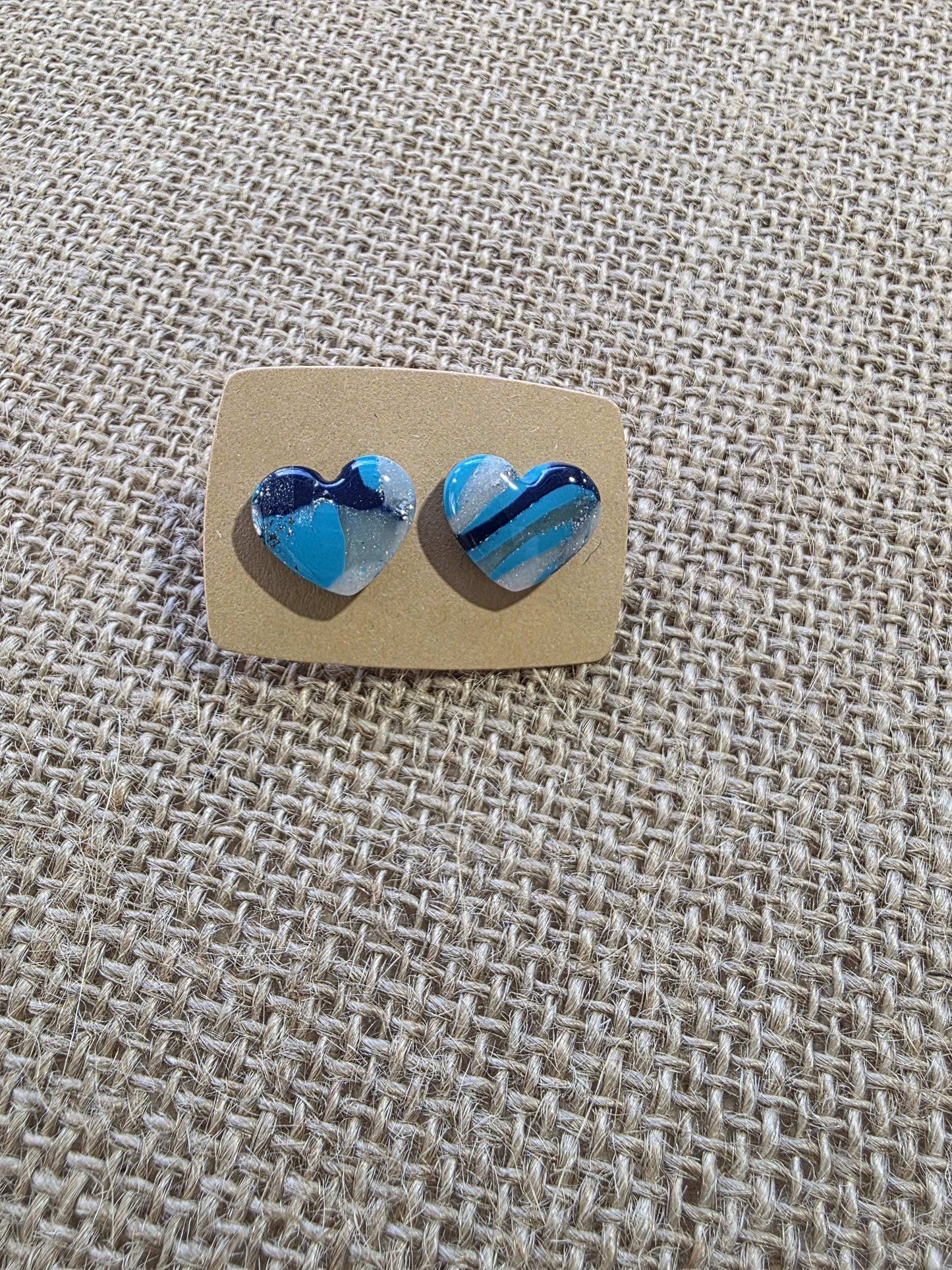 Boucles d'oreilles "Camouflage Marin" en argile polymère - Collection "Sous l'Océan" été 2025