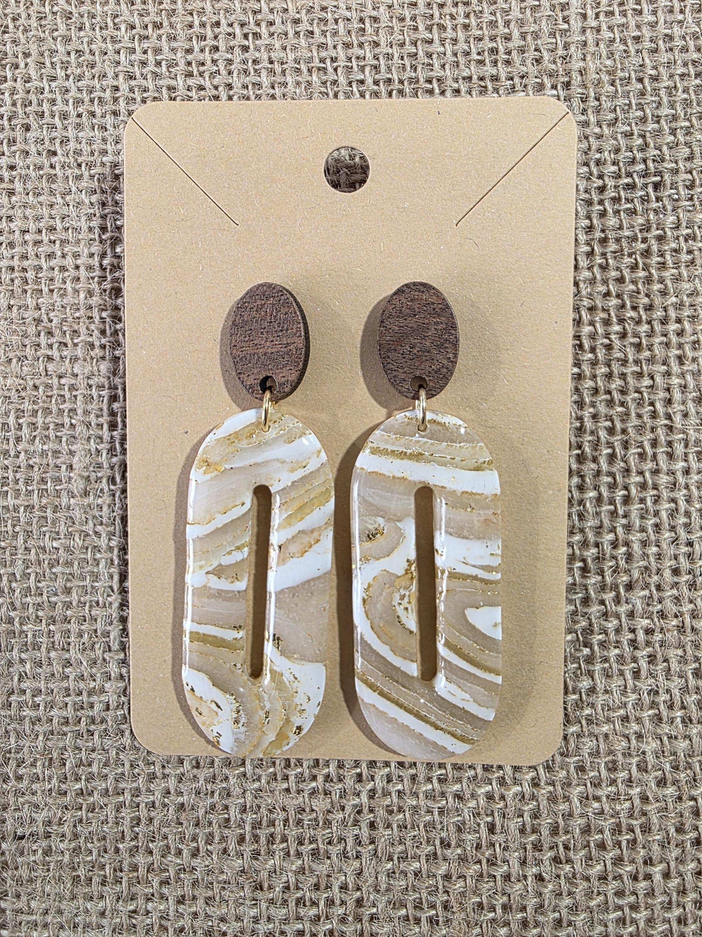 Boucles d'oreilles en argile polymère "Pierres d'Eau" modèle Olivia - collection été 2025
